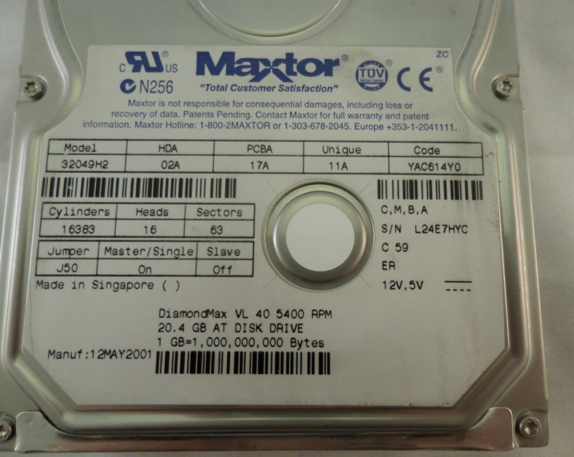 PR20018_32049H2_Apple / Maxtor 20GB IDE 5400rpm 3.5in HDD - Image2