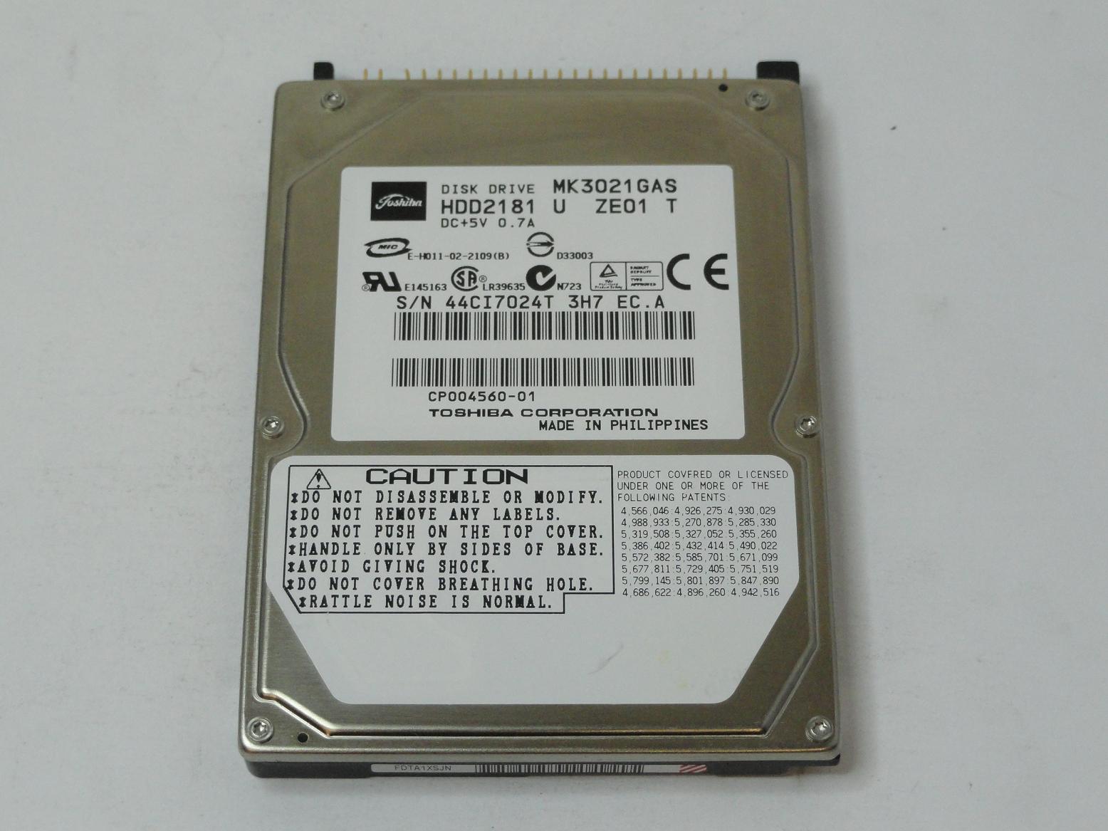 PR02841_HDD2181_Toshiba 30GB IDE 4200rpm 2.5in HDD - Image3