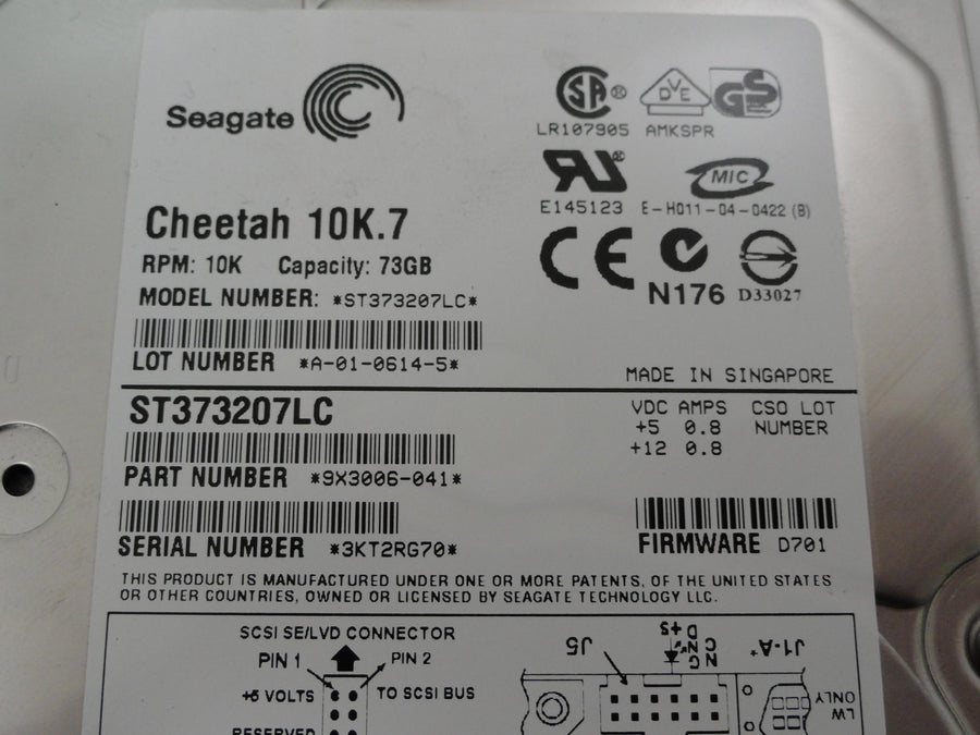 PR20083_9X3006-041_Seagate 73Gb SCSI 80 Pin 10Krpm 3.5in HDD - Image2