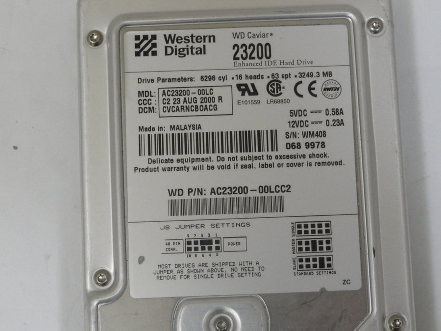 MC2251_AC23200-00LC_Western Digital 3.2Gb 5400RPM IDE 3.5" HDD - Image2
