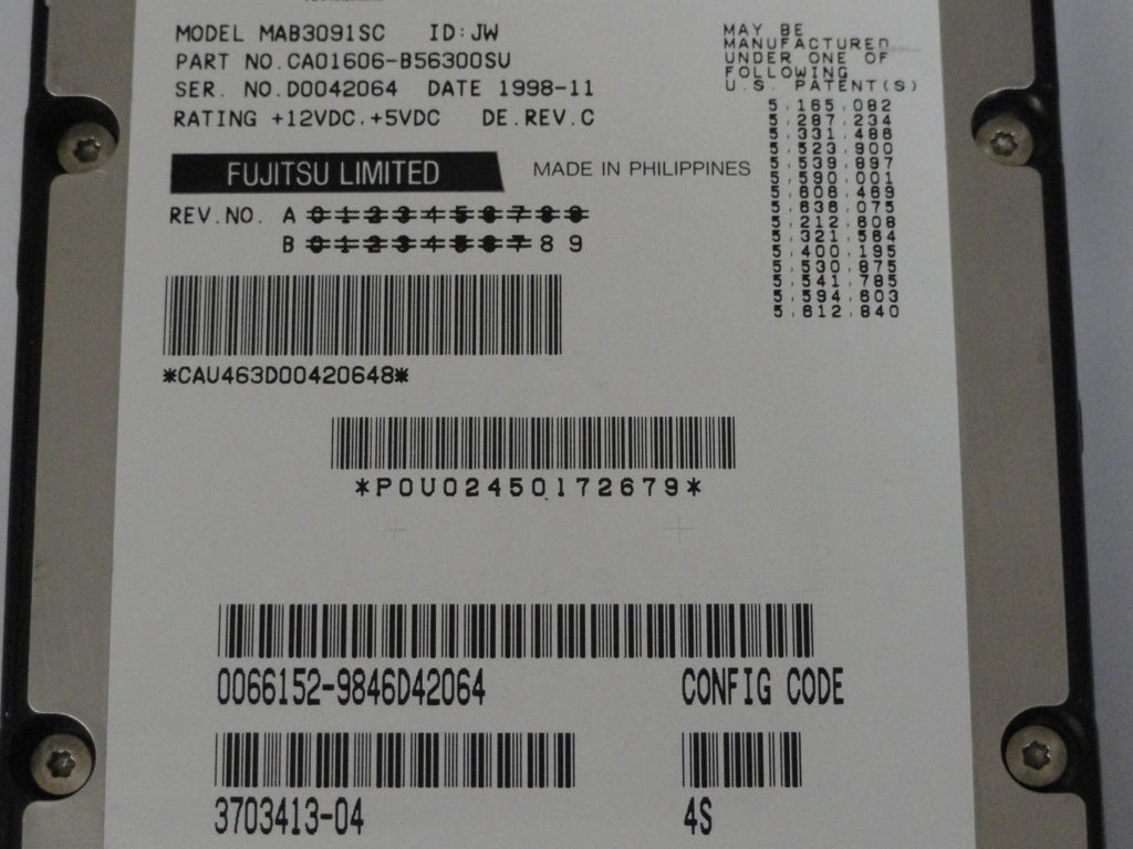 CA01606-B56300SU - Fujitsu Sun 9.1GB SCSI 80Pin 7200rpm 3.5in HDD In Sun Caddy - Refurbished