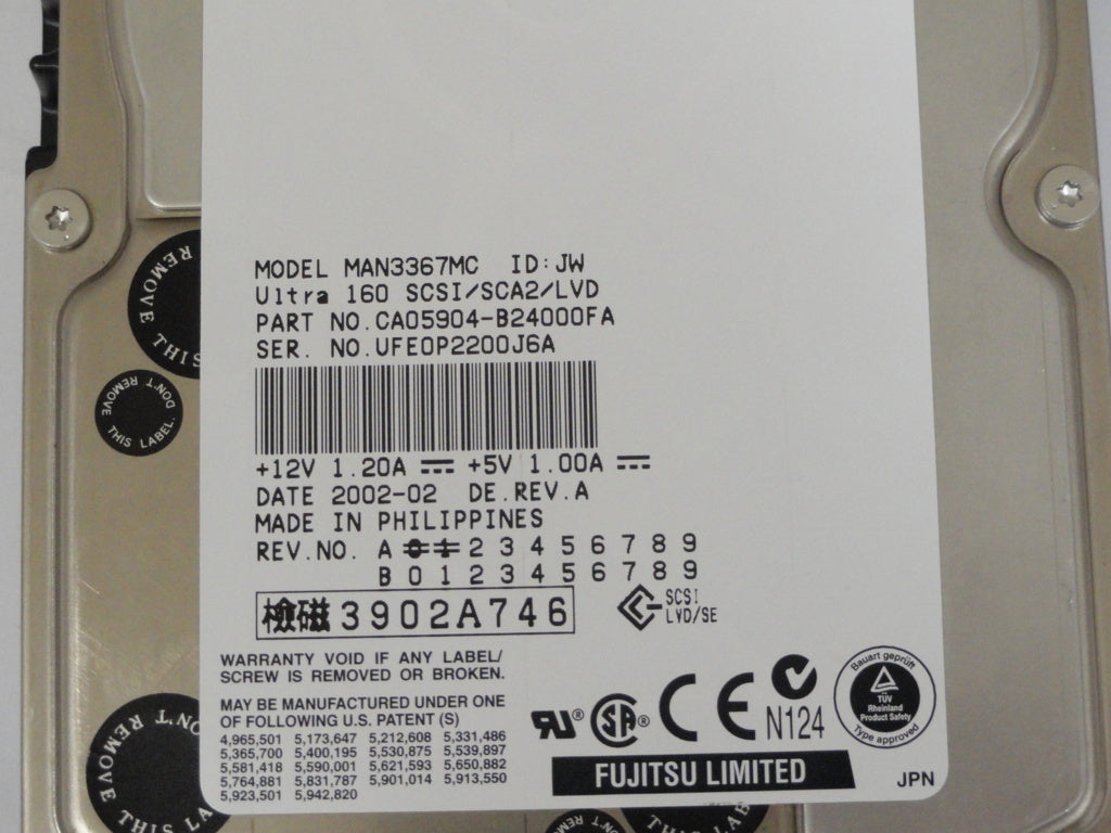 MAN3367MC - Fujitsu 18.2GB SCSI 80Pin 3.5" HDD - Refurbished