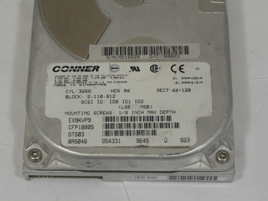CFP1080S - Conner 1.05 Gb SCSI 50 Pin 3.5in HDD - Refurbished