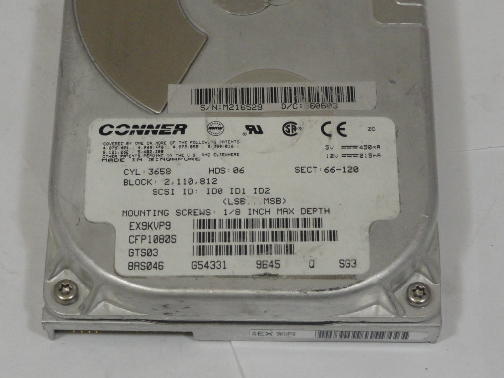 CFP1080S - Conner 1.05 Gb SCSI 50 Pin 3.5in HDD - Refurbished