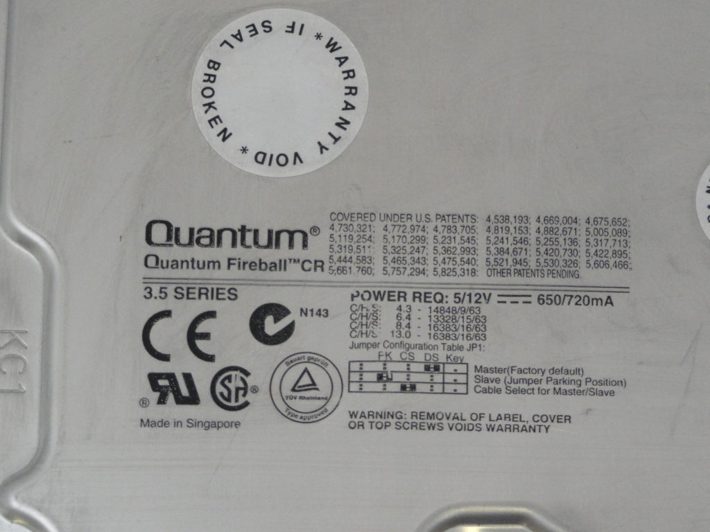 CR84A013 - Quantum 8.4GB IDE 5400rpm 3.5in HDD - Refurbished