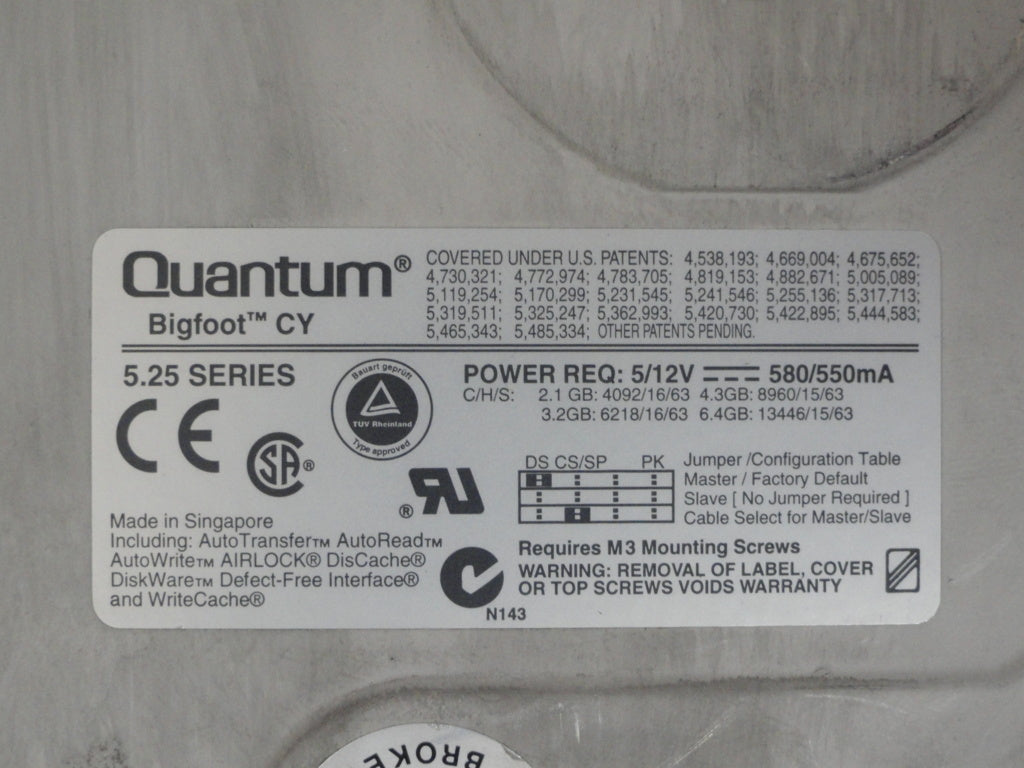 CY21A011 - Quantum 2.1Gb IDE 3600rpm HDD - Refurbished