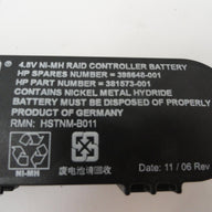 381573-001 - HP 4.8V Ni-MH Raid Controller Battery For HP Smart Array Card 412206-001 - Refurbished
