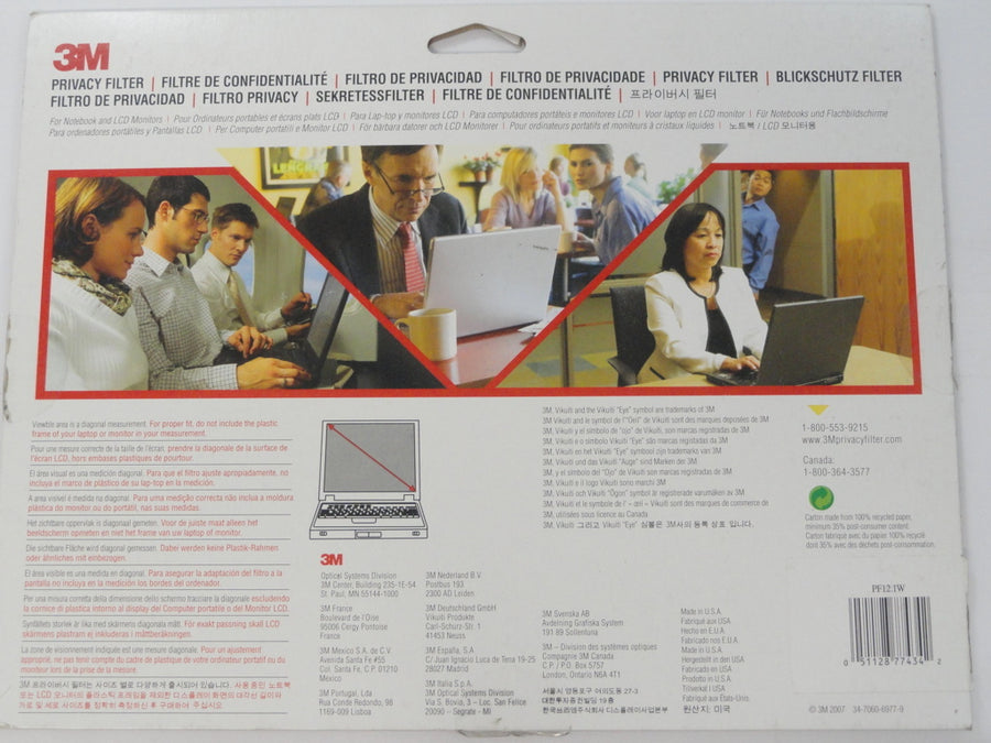 98-0440-4364-8 - 3M 12.1" Privacy Filter for Laptops & LCD Screens - NOB