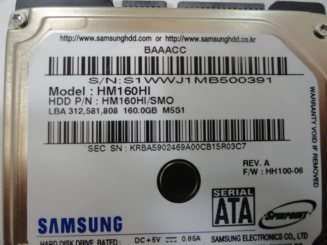 PR18806_HM160HI/SMO_Samsung 160GB SATA 5400rpm 2.5in HDD - Image3