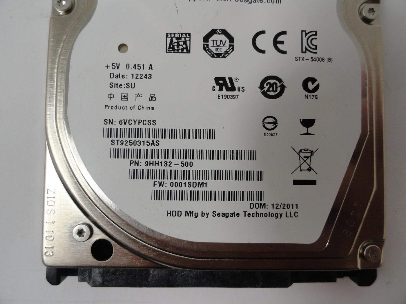 9HH132-500 - Seagate 250GB SATA 5400rpm Momentus 5400.6 HDD - USED