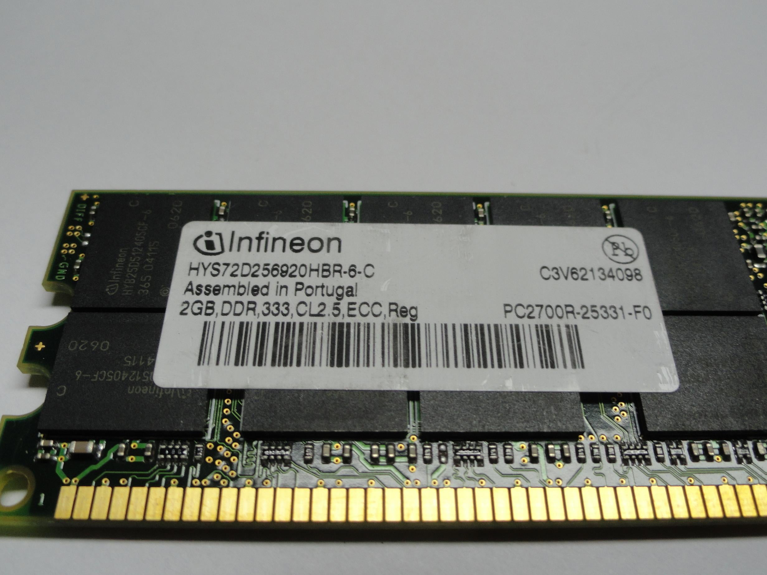 PR16059_PC2700R-25331-F0_Infineon 2GB 184p PC2700 DDR333 ECC RDIMM RAM - Image2