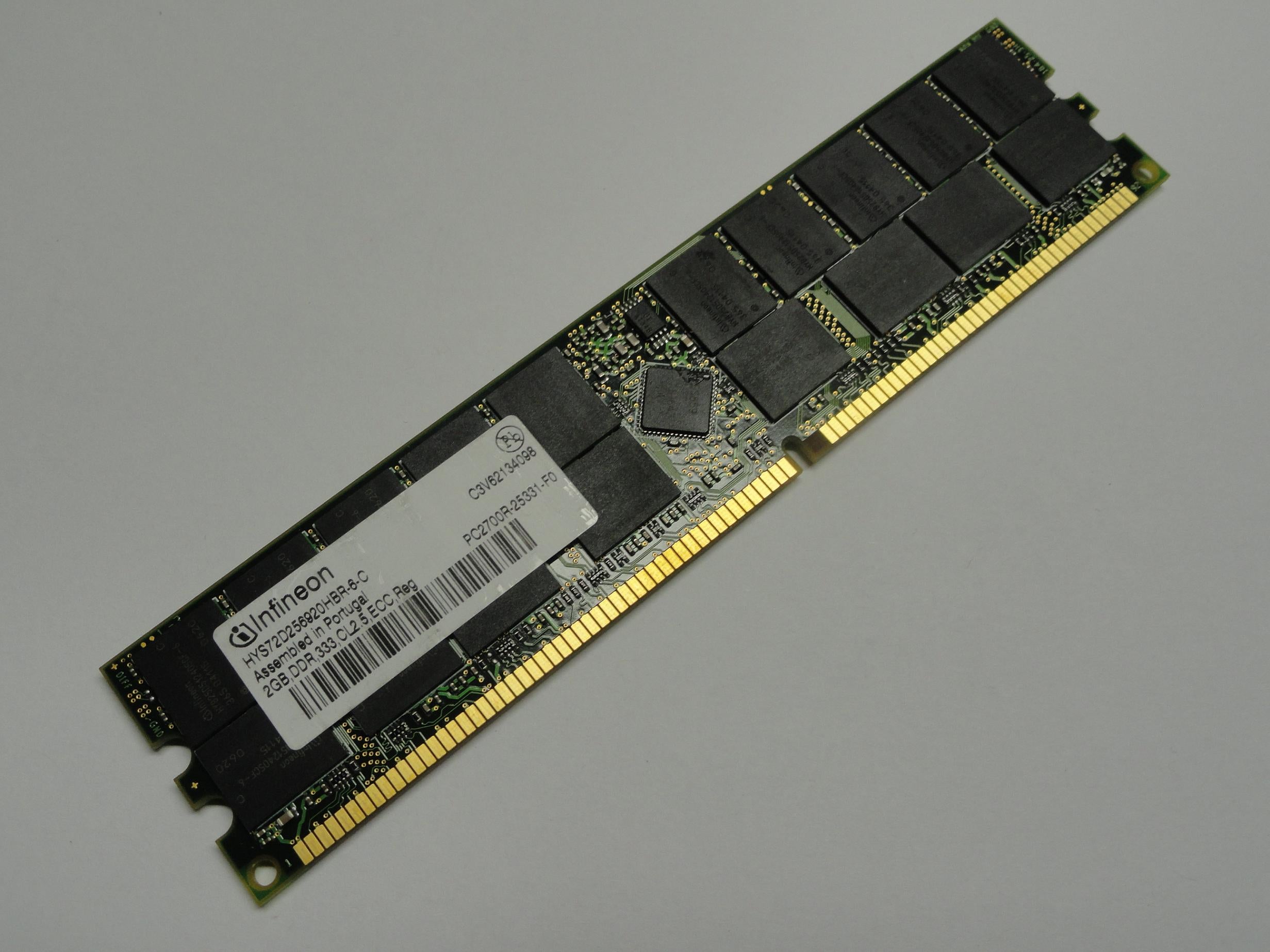 PC2700R-25331-F0 - Infineon 2GB 184p PC2700 CL2.5 DDR333 ECC RDIMM Memory Module - Refurbished