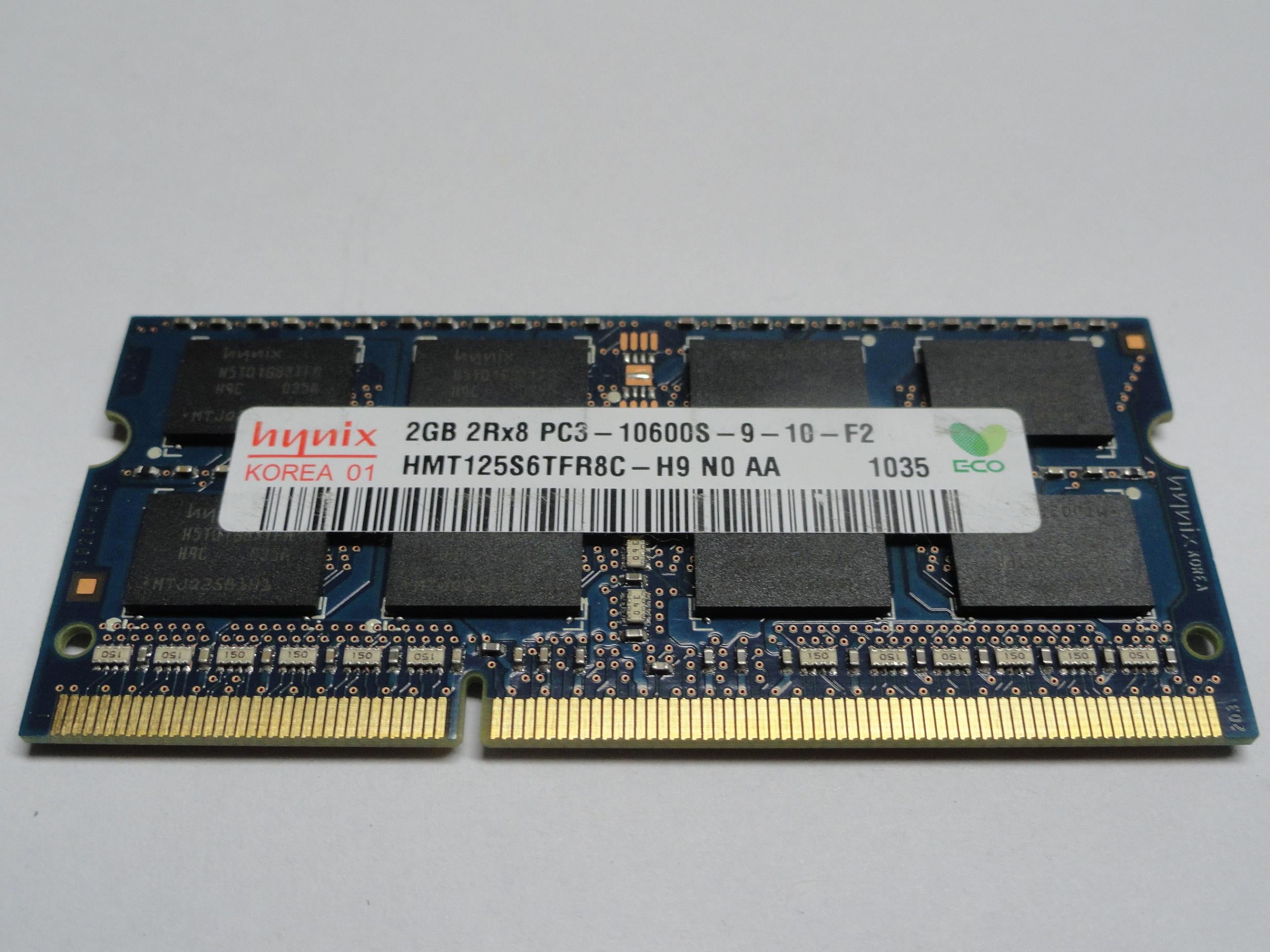 PC3-10600S-9-10-F2 - Hynix 2Gb 204 Pin PC3-10600 CL9 DDR3-1333 16c 128x8 2Rx8 1.5V SODIMM Memory Module - Refurbished