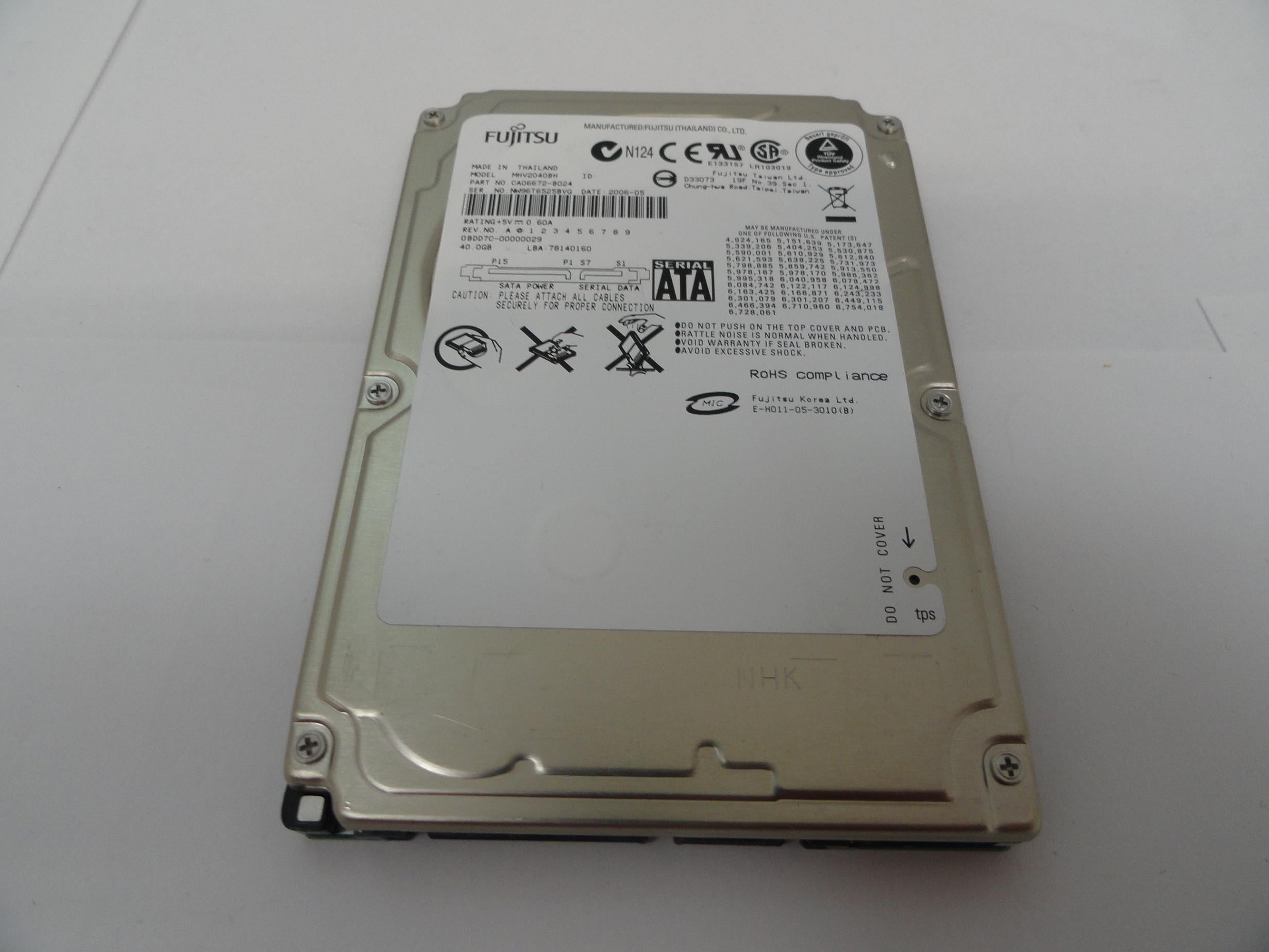 PR18076_CA06672-B024_Fujitsu 40GB IDE 5400rpm 2.5in HDD - Image3