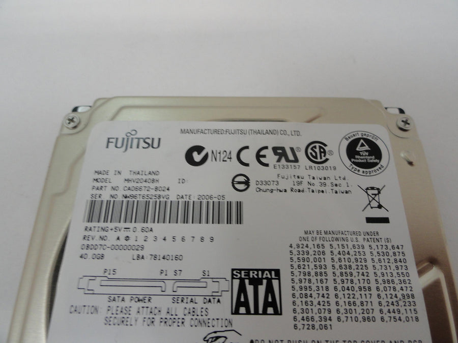 PR18076_CA06672-B024_Fujitsu 40GB IDE 5400rpm 2.5in HDD - Image2