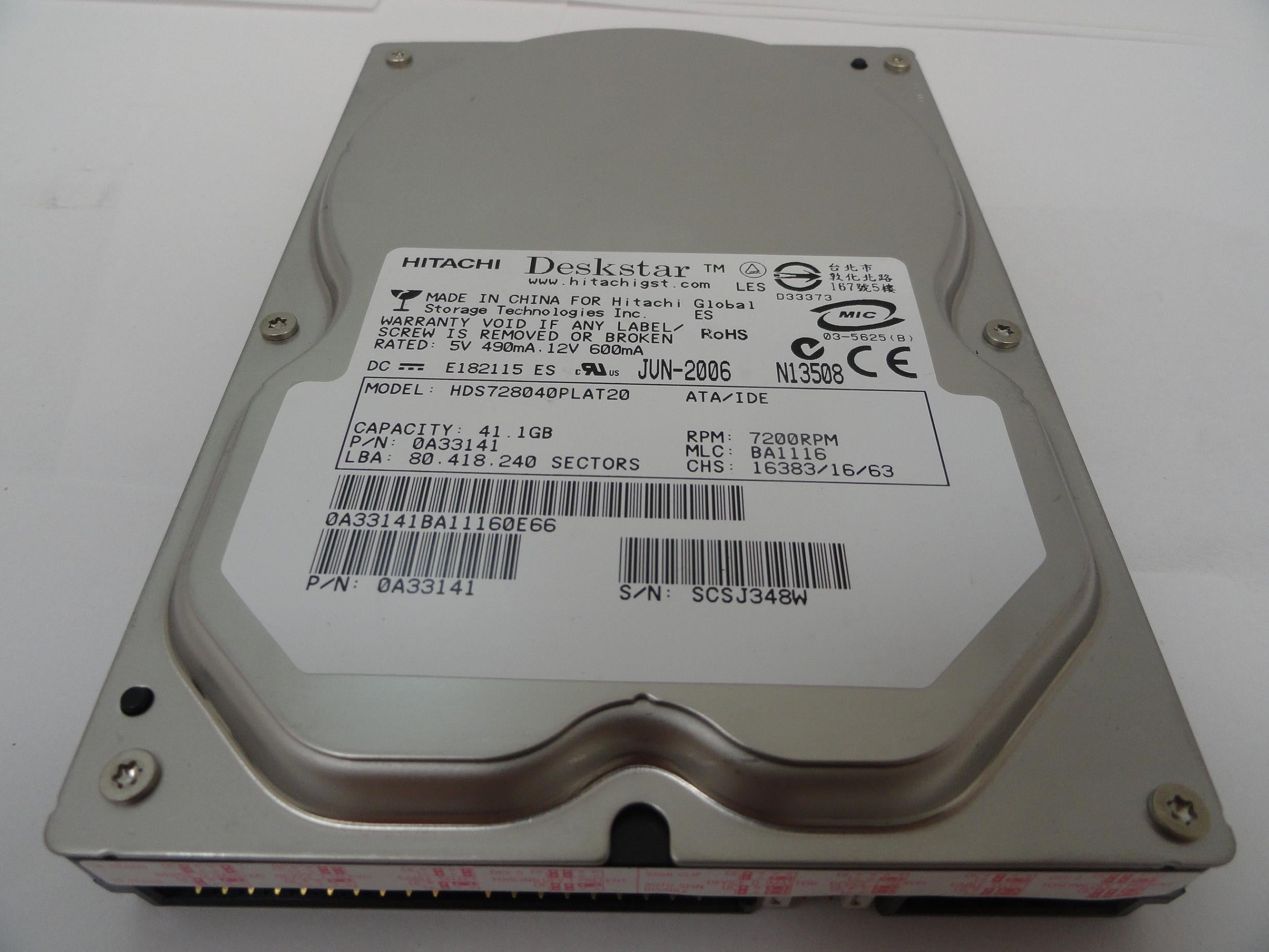 PR16577_0A33141_Hitachi 40Gb IDE 7200rpm 3.5 Inch HDD - Image3