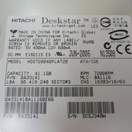 PR16577_0A33141_Hitachi 40Gb IDE 7200rpm 3.5 Inch HDD - Image2