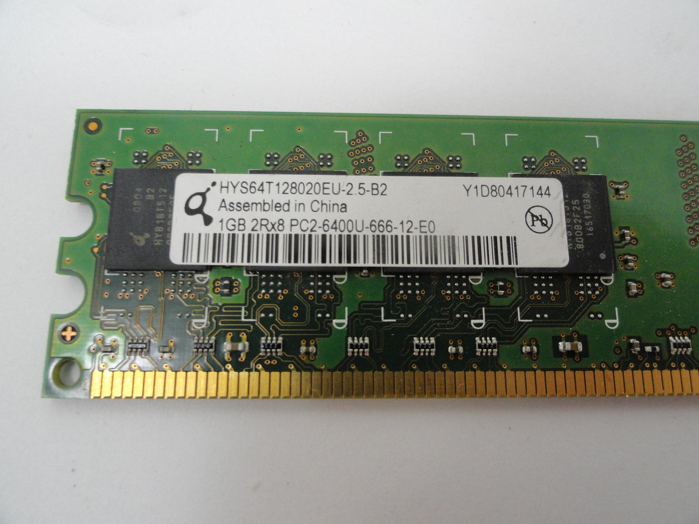 HYS64T128020EU-2.5-B2 - HP Qimonda 1Gb PC2-6400 DDR2-800MHz Non-ECC CL6 240-Pin DIMM RAM Module - Refurbished