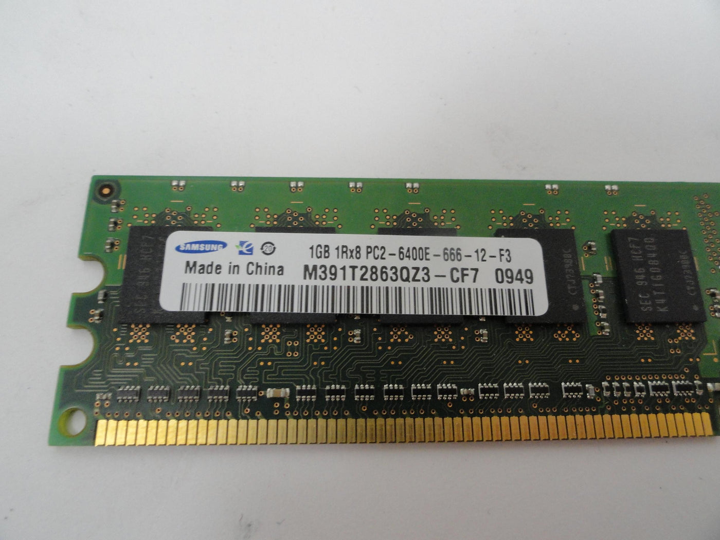 M391T2863QZ3-CF7 - HP Samsung 1GB DDR2-800MHz PC2-6400 ECC SDRAM DIMM RAM Module - Refurbished