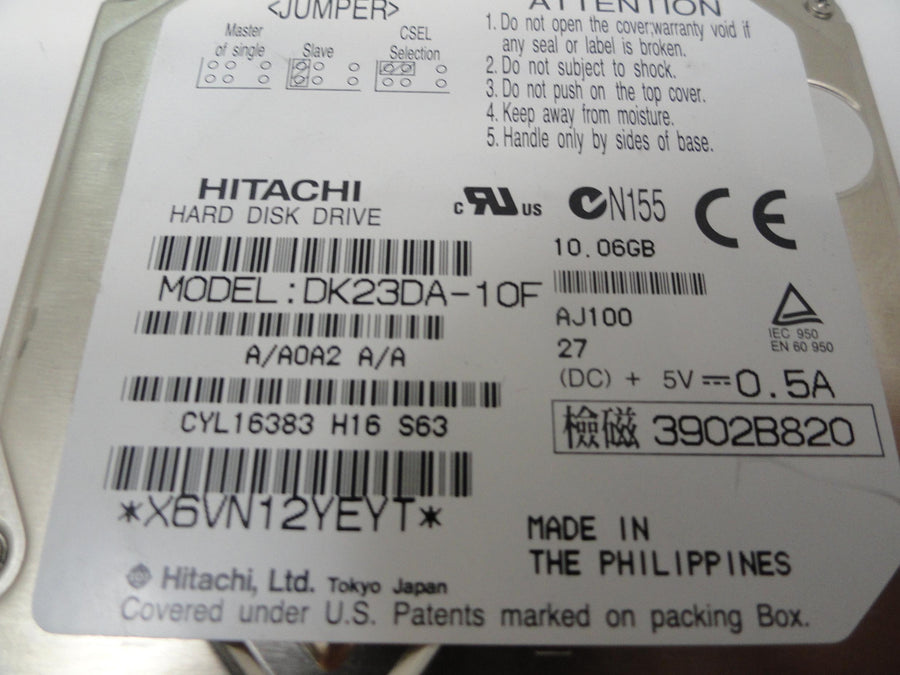 PR17341_DK23DA-10F_Hitach 10Gb IDE 400rpm 2.5 Laptop HDD - Image2