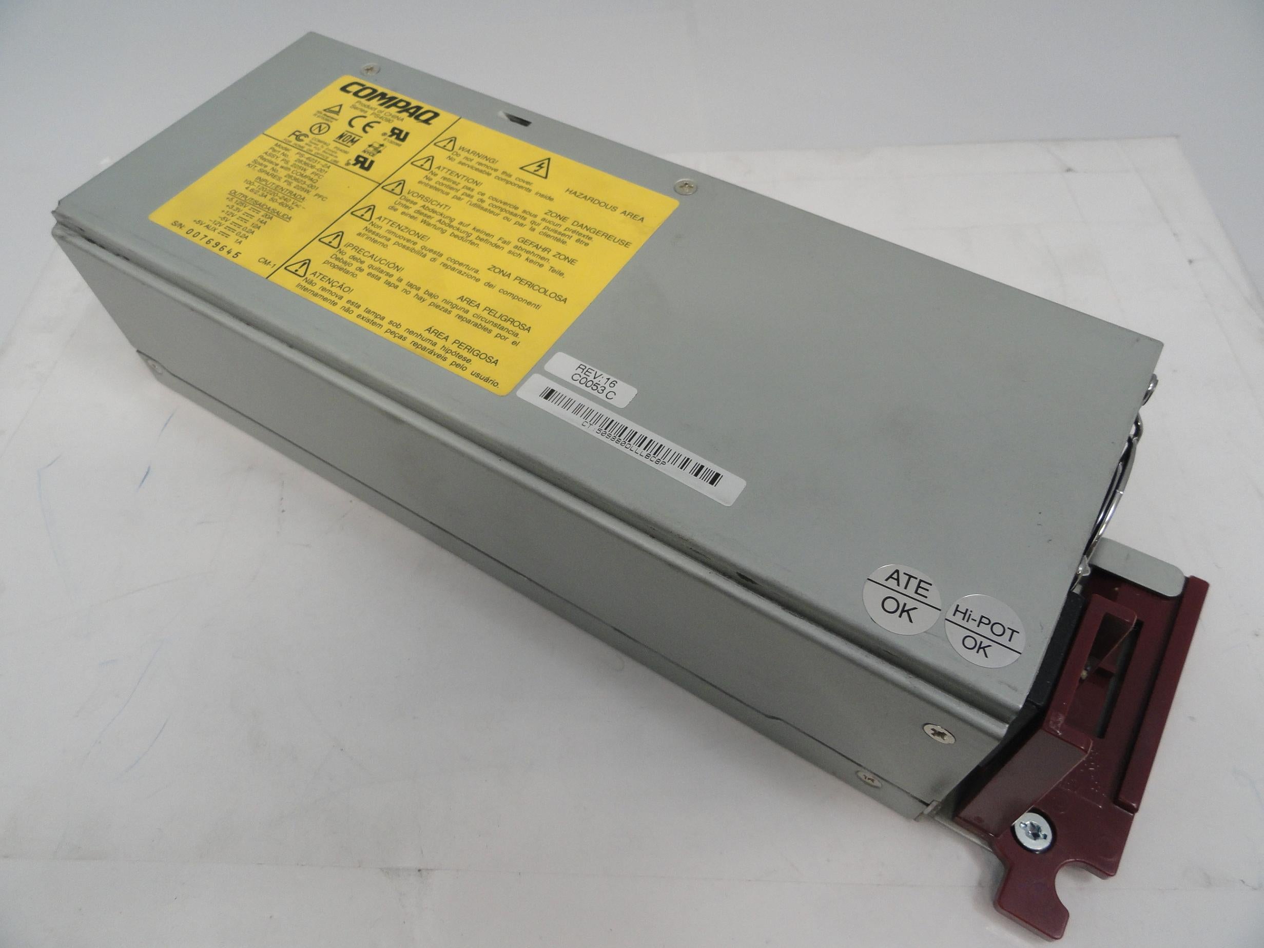 PR16676_283606-001_HP PS4090 225W HotSwap Redundant Power Supply - Image3