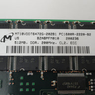 PC1600R-2220-B2 - Micron HP 512Mb 200MHz ECC CL2 DDR RAM Module - Refurbished
