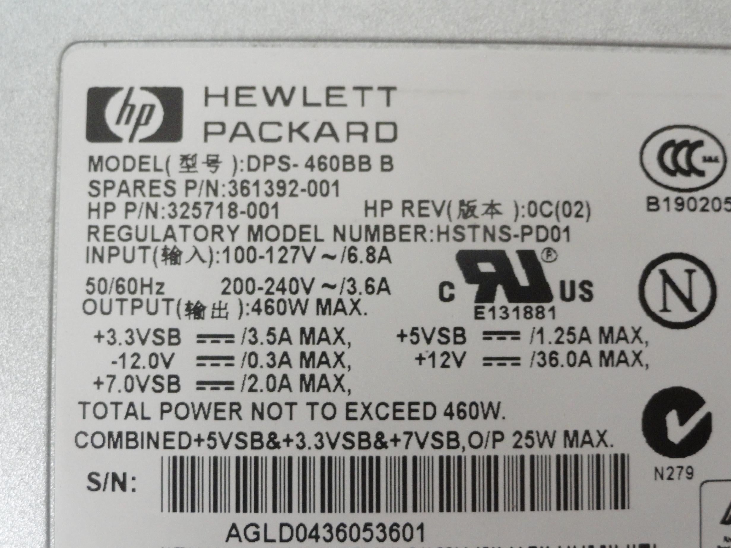 PR13884_DPS-460BB_HP 460W Hot Swap Redundant Power Supply - Image3