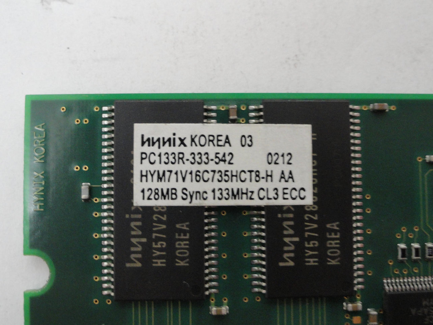 PC133R-333-542 - Hynix Compaq 1238Mb 133MHz CL3 ECC 168 Pin SDRAM RAM - Refurbished