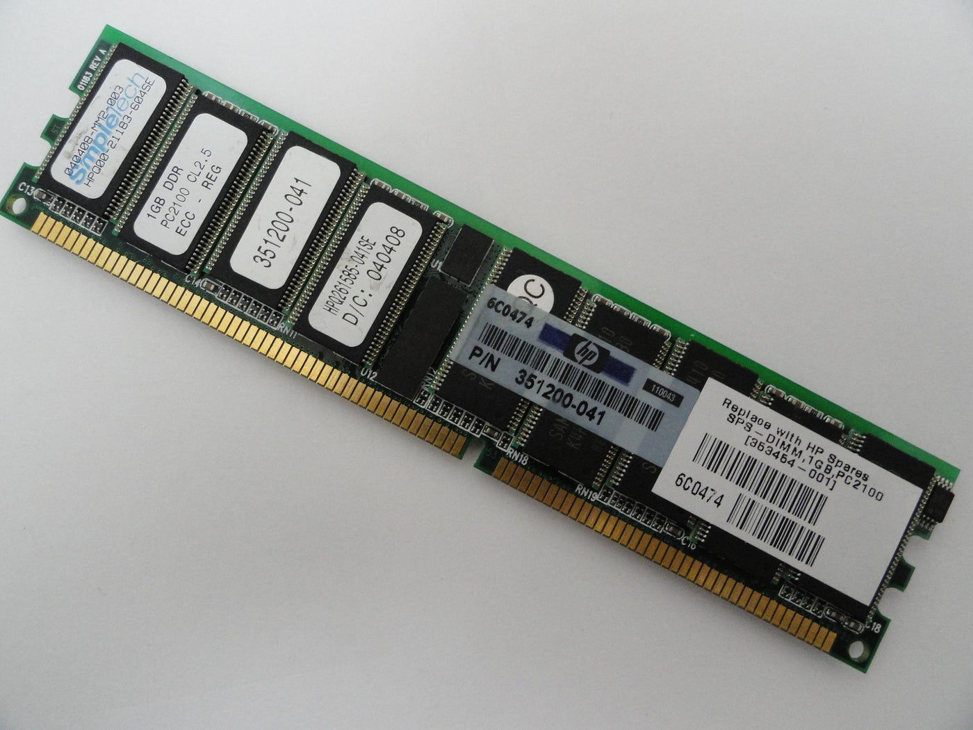 PR17478_HPQ00-21183-604SE_SimpleTech Compaq 1Gb DDR PC2100 CL2.5 ECC Reg RAM - Image4