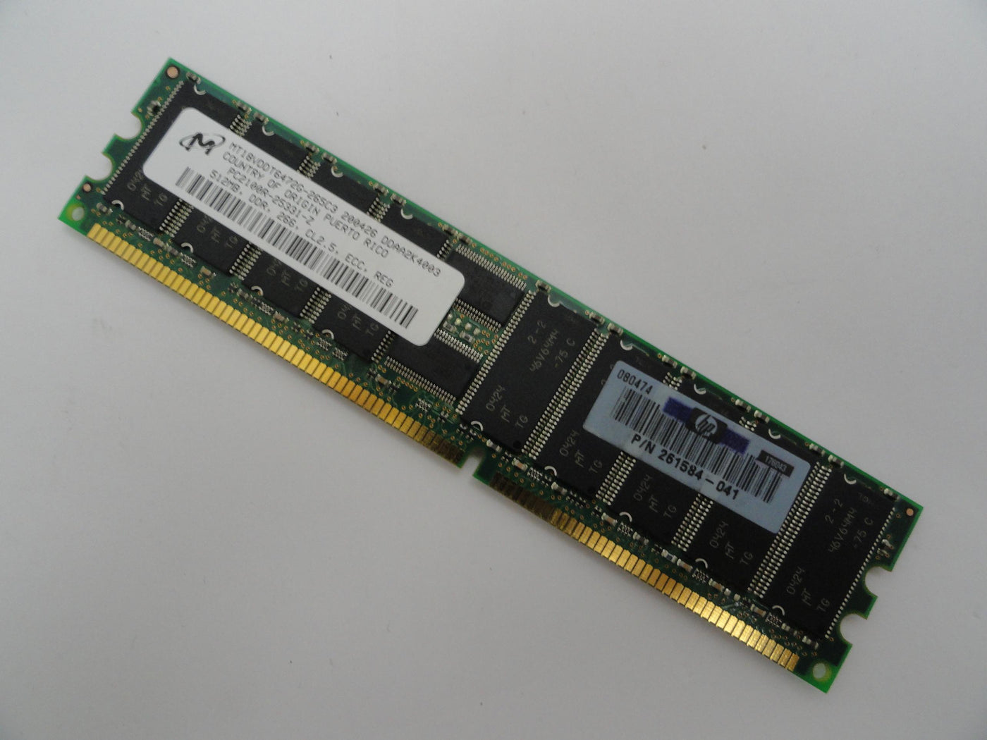 PC2100R-25331-Z - Micron HP 512Mb PC2100 DDR CL2.5 ECC Reg 184 Pin RAM - Refurbished