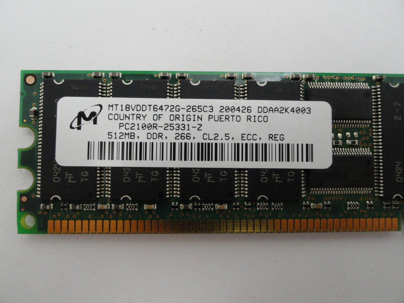 MC4436_PC2100R-25331-Z_Micron HP 512Mb PC2100 DDR CL2.5 ECC Reg RAM - Image2
