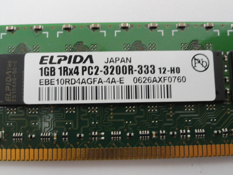 PC2-3200R-333-12H0 - Elpida HP 1Gb PC2-3200R DDR2-400MHz ECC Reg 240 Pin 1RX4 RAM - Refurbished