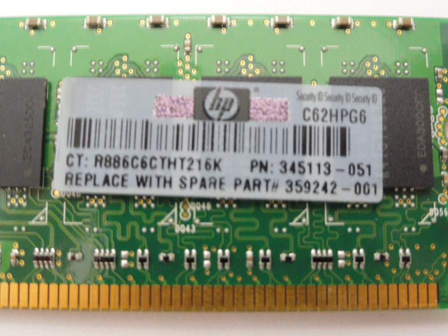 PR14104_PC2-3200R-333-12-C3_Samsung HP 1Gb DDR2-400 PC2-3200R CL3 Ecc Reg RAM - Image2