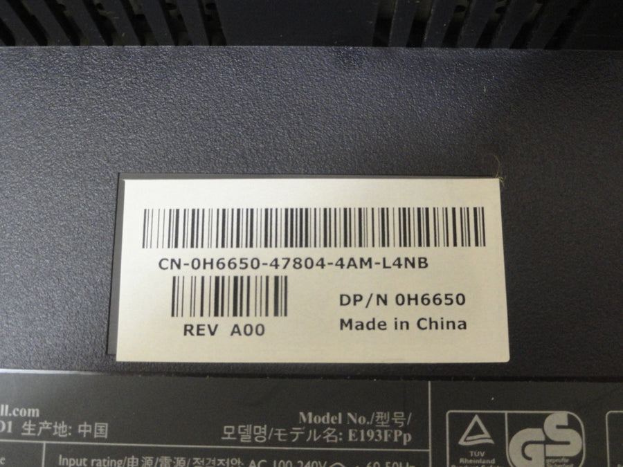 H6550 - Dell 19" Active Matrix TFT LCD Monitor E193FPP. - Refurbished