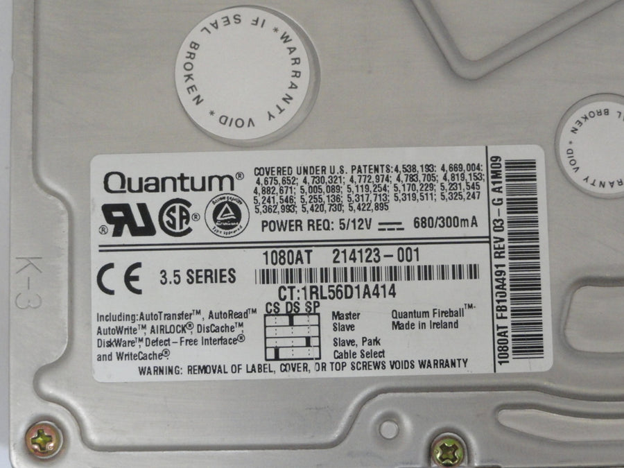 FB10A491 - Quantum 1Gb IDE 5400Rpm 3.5" HDD - Refurbished