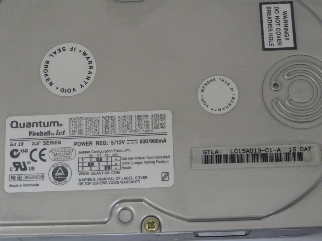 LC15A013 - Dell / Quantum 15GB 3.5" 5400RPM IDE HDD - USED