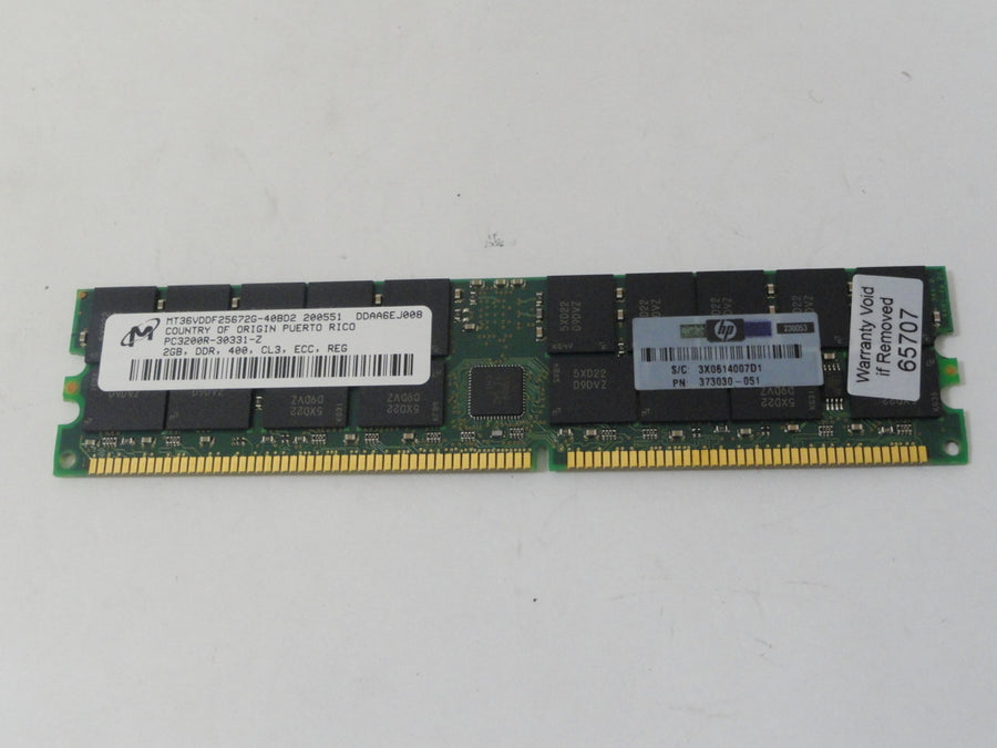 MT36VDDF25672G-40BD2 - Micron / Sun 2GB Memory Module PC3200R-30331-Z DDR 400 Cl3 ECC Reg - Refurbished