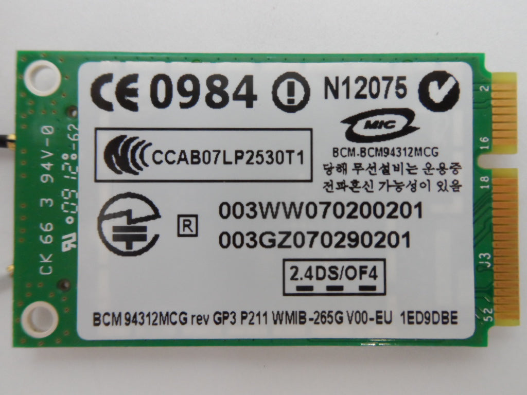 459263-002 - HP Broadcom 459263-002 Wireless Mini PCI Adapter - For Laptop - Refurbished