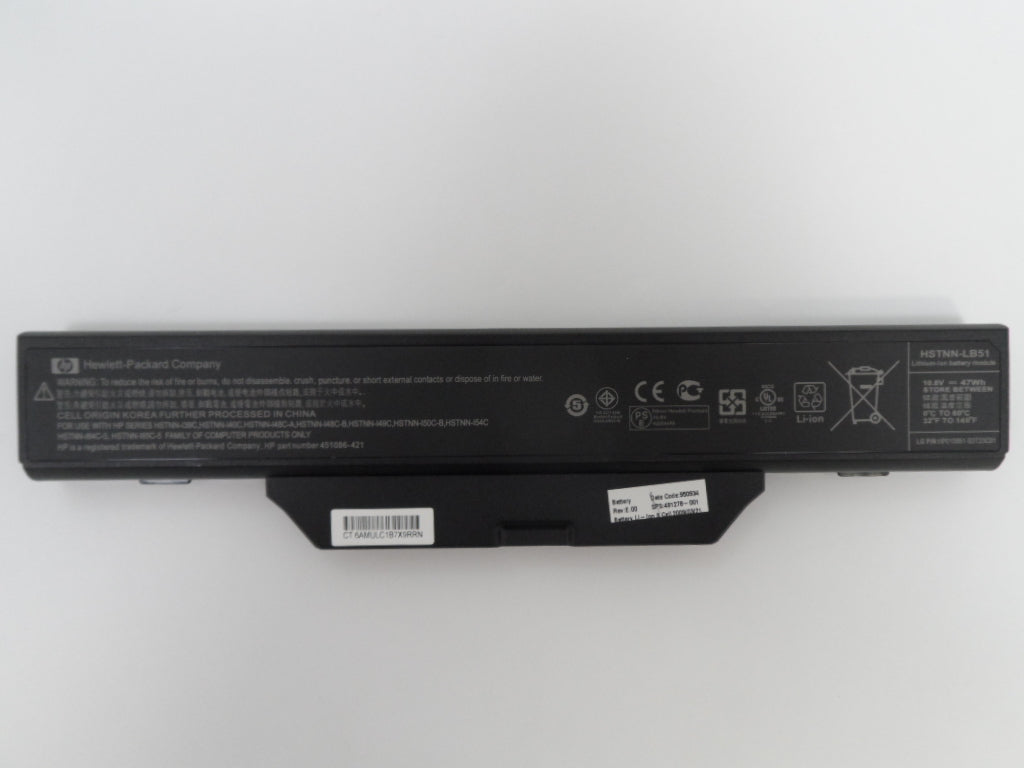 491278-001 - HP 491278-001 Battery Li-ion 6 Cell Battery - Black - Refurbished