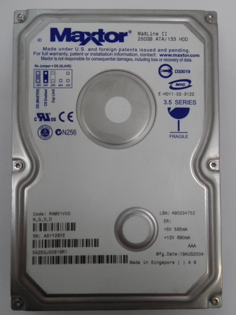 PR16044_5A250J00816R1_Maxtor 250Gb ATA/133 Hdd  IDE 5400rpm - Image2
