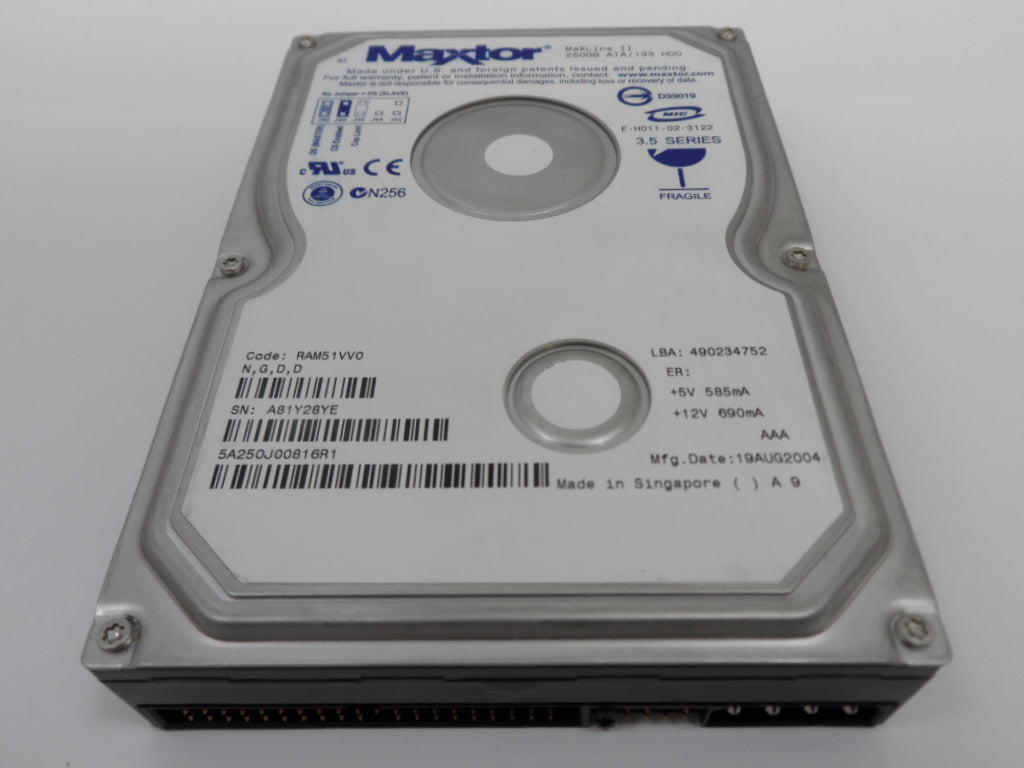 PR16044_5A250J00816R1_Maxtor 250Gb ATA/133 Hdd  IDE 5400rpm - Image3