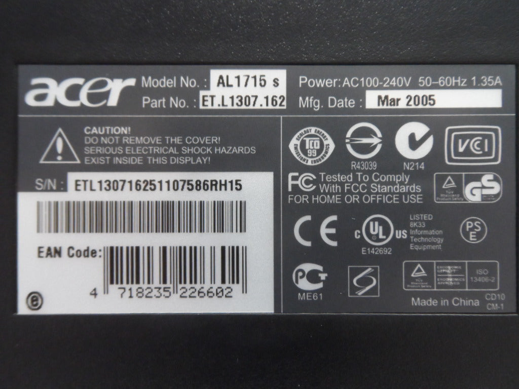 PR16235_ET.L1307.162_Acer AL1715 17" LCD Monitor - Image5