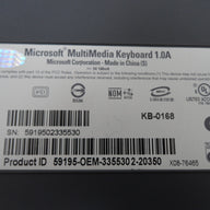 KB-0168 - Microsoft KD-0168 Multimedia PS/2 QWERTY Keyboard - USED