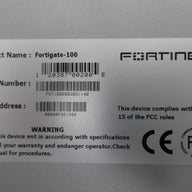 Fortigate-100 - Fortinet Fortigate-100 Firewall Security Appliance - Silver - USED