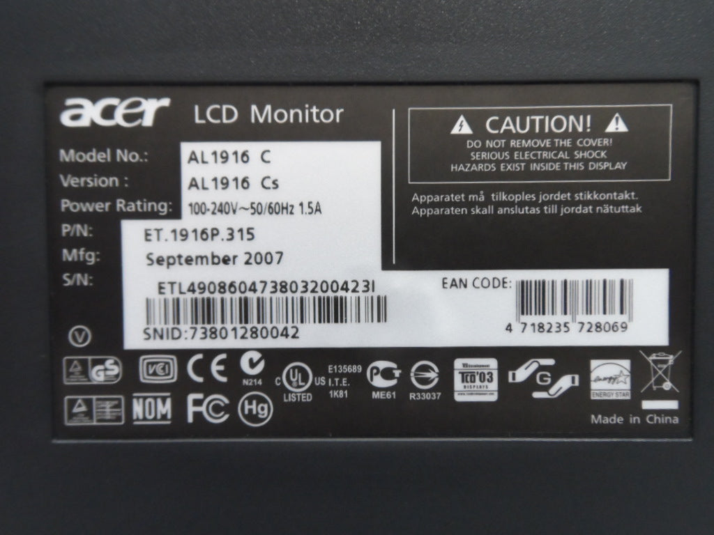 PR16492_ET.1916P.315_Acer 19" LCD TFT Monitor AL1919 - Image4
