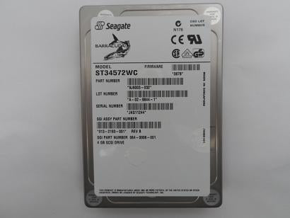 9J6003-032 - Seagate 4.55Gb SCSI 80 Pin 7200rpm 3.5in Barracuda Hard Disk Drive - Refurbished