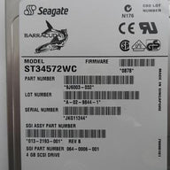 PR17594_9J6003-032_Seagate 4.55Gb SCSI 80 Pin 7200rpm 3.5in HDD - Image2