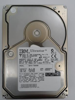 07N3830 - IBM 36.4Gb SCSI 80 Pin 10Krpm 3.5in Hard Drive - Refurbished