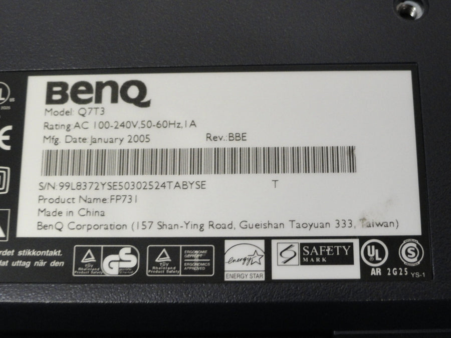 FP731 - BenQ 17"W TFT Silver Monitor - USED