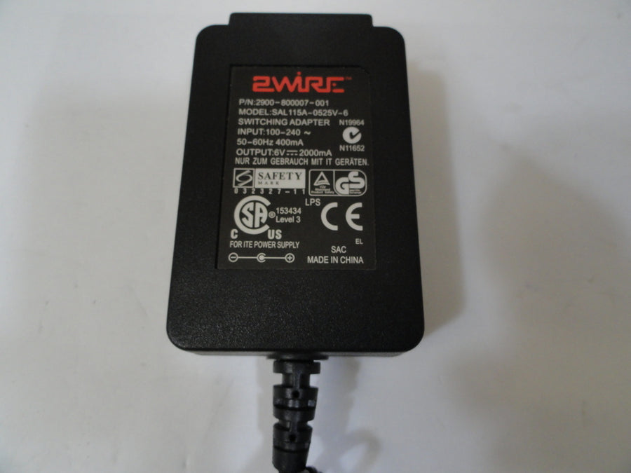 2900-800007-001 - 2Wire AC 6V Adaptor - USED